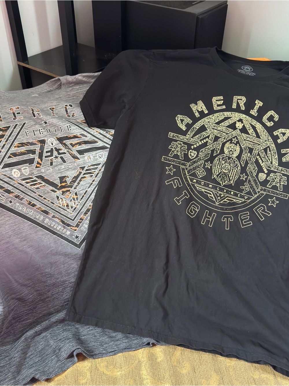 LOT OF 2 American Fighter (3XL) Men's Black Graphic Logo Tees